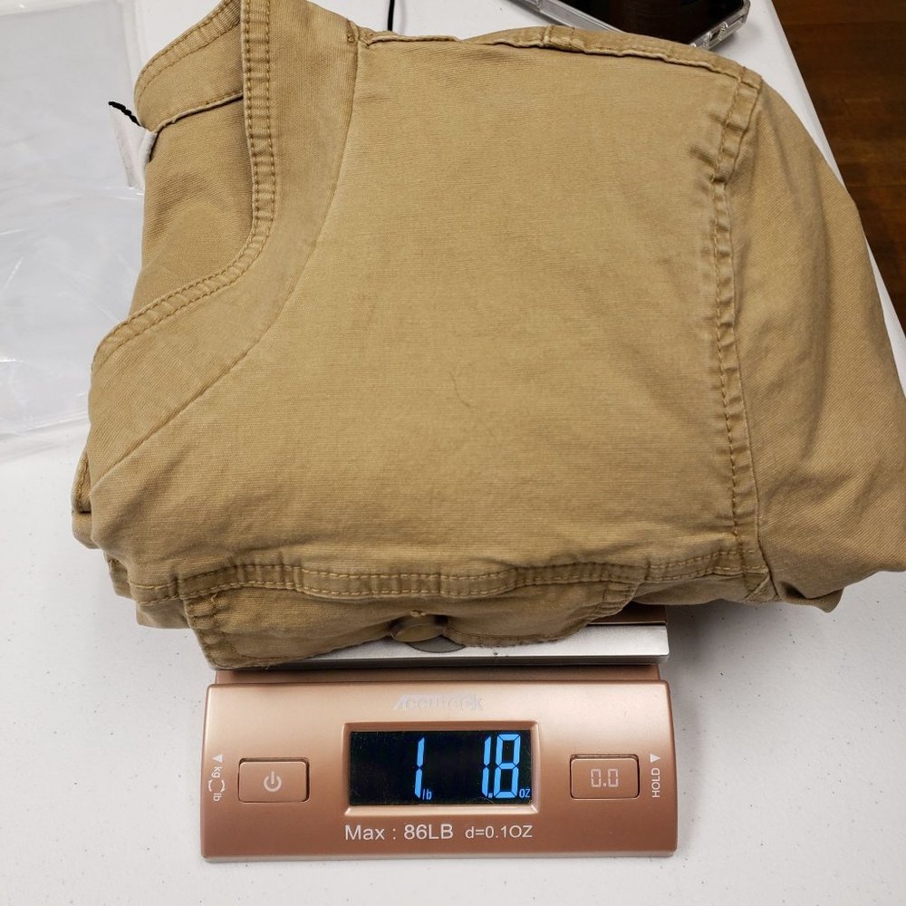 Cabi Womens Tan Canvas Utility Jacket Size M Button Up Flap Pockets Peplum Waist - Picture 9 of 9